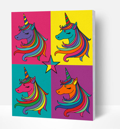Splat Planet tapyba pagal skaičius „Pop Vienaragis“ 30x40 cm – rinkinys vaikams su akriliniais dažais