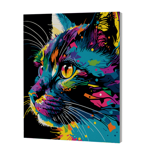Splat Planet tapyba pagal skaičius: Ryški katytė 30x40 cm – akrilinis rinkinys
