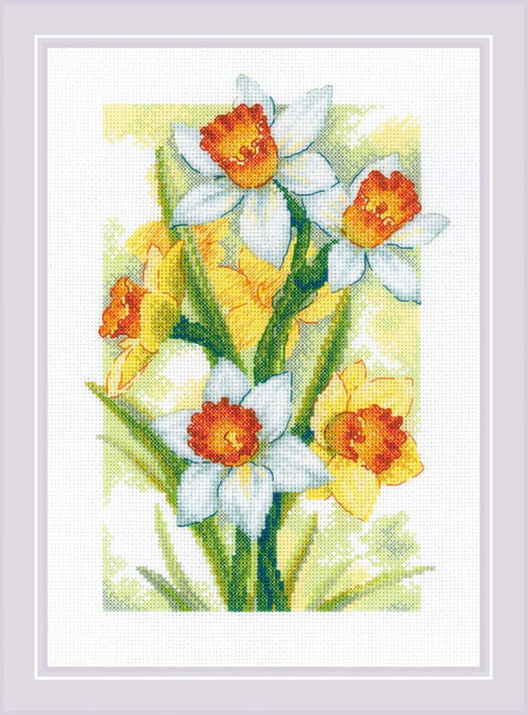 RIOLIS: Spring Glow. Daffodils. Siuvinėjimo rinkinys iš RIOLIS Nr.: 2189 - HOBI.LT 🇱🇹