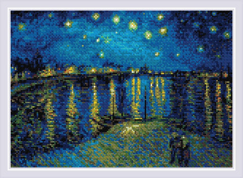 RIOLIS: Starry Night Over the Rhone after Van Gogh's Painting - Deimantinės Mozaikos rinkinys iš RIOLIS Nr.: AM0044 - HOBI.LT 🇱🇹