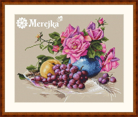 Merejka: Still Life with Grape SK20 siuvinėjimo rinkinys iš Merejka - HOBI.LT 🇱🇹