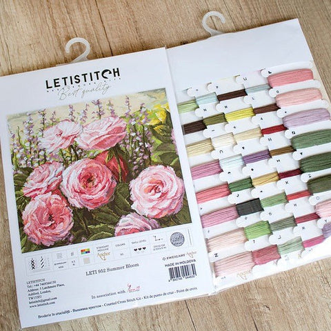 LetiStitch: Summer Bloom SLETI952 - siuvinėjimo kryželiu rinkinys - HOBI.LT 🇱🇹