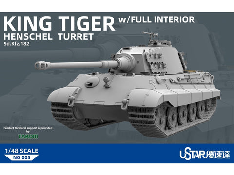 Suyata King Tiger Henschel tankas – pilnas interjeras, 1/48