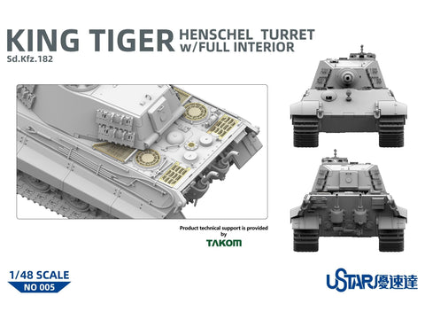 Suyata King Tiger Henschel tankas – pilnas interjeras, 1/48