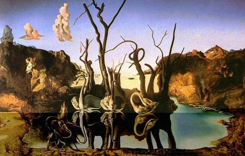 Salvador Dali „Gulbės, atspindinčios dramblius“ dėlionė 1000 det. 50x70cm