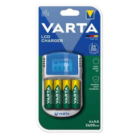 Varta LCD baterijų įkroviklis 57070 su 4x AA akumuliatoriais