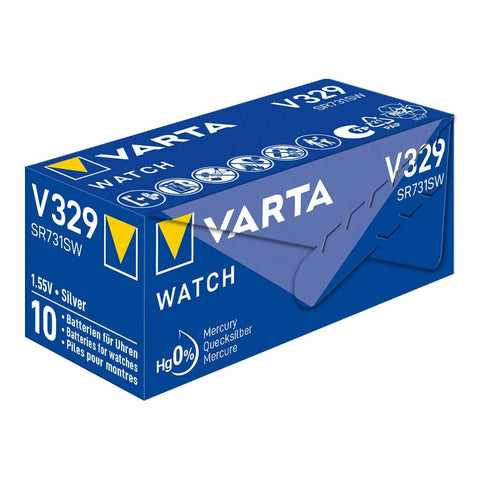 Varta 329 / SR731SW sidabro oksido laikrodžių baterijos 10 vnt.