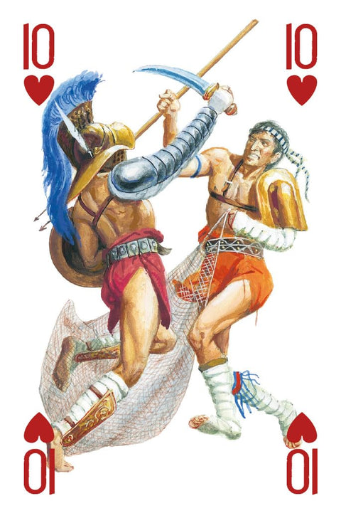 Gladiatoriai – iliustruotos žaidimų kortos, 54 vnt., pokeriui ir triukams