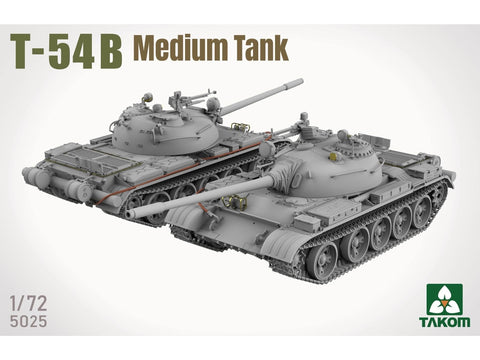Surenkamas vidutinio tanko T-54B plastikinis modelis Takom 1/72 5025