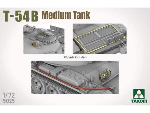 Surenkamas vidutinio tanko T-54B plastikinis modelis Takom 1/72 5025