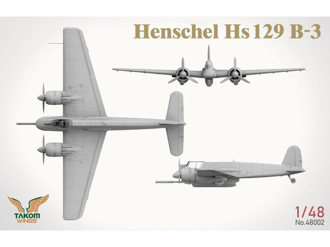Takom Henschel Hs 129 B-3 1/48 su interjeru, plastikinis modelis 48002