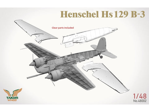 Takom Henschel Hs 129 B-3 1/48 su interjeru, plastikinis modelis 48002