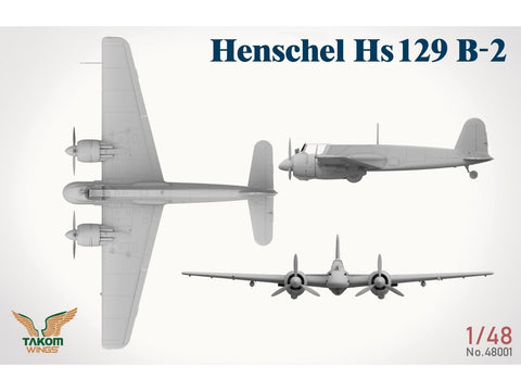 Takom Henschel Hs 129 B-2 lėktuvo modelis 1/48 su interjeru