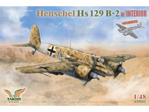 Takom Henschel Hs 129 B-2 lėktuvo modelis 1/48 su interjeru