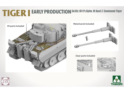 Takom Tiger I Ausf.E komandinis tankas Michael Wittmann 1/35 ankstyvas