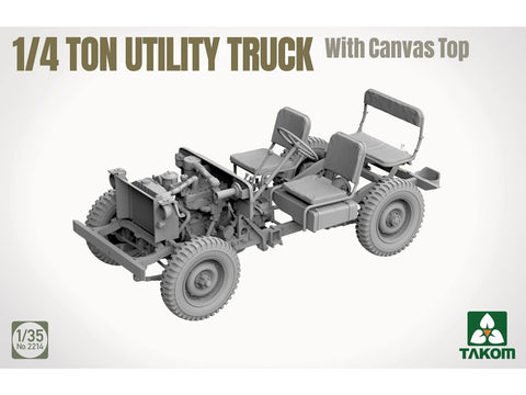 Takom Willys Jeep su brezentiniu stogu surenkamas modelis 1/35 2214