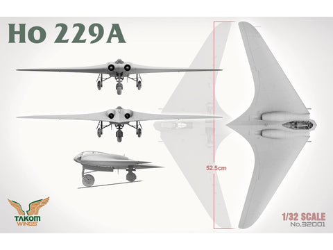 Takom Horten Ho 229A 1/32 plastikinis surenkamas lėktuvo modelio rinkinys