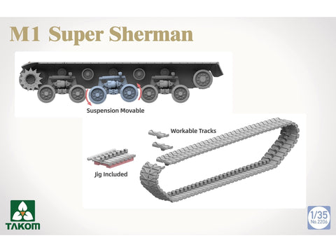 Takom M1 Super Sherman 1/35 plastikinis tanko modelis (2206)