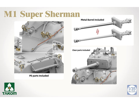 Takom M1 Super Sherman 1/35 plastikinis tanko modelis (2206)