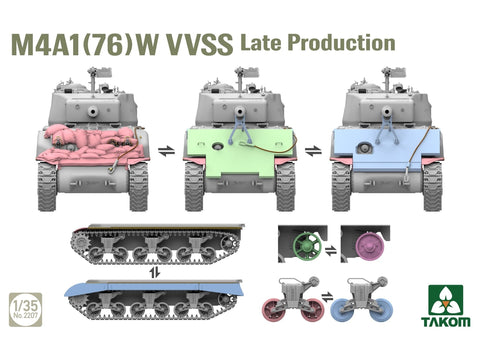 Takom M4A1(76)W VVSS vėlyvasis tankas, plastikinis rinkinys