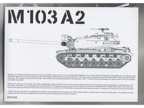 Takom M103A2 tanko modelis 1/35 – plastikinis surinkimo rinkinys