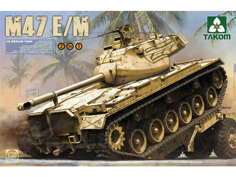 Takom JAV vidutinis tankas M47 Patton E/M 2 viename 1/35 plastikinis rinkinys