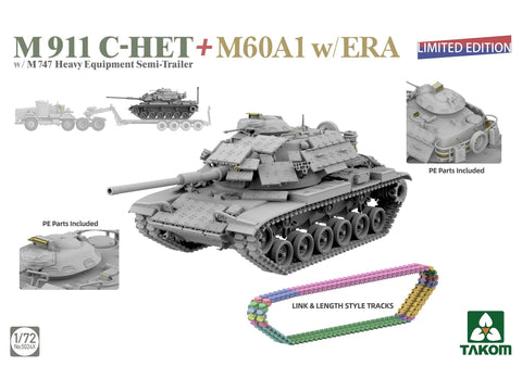 Takom M911 C-HET su M747 priekaba ir M60A1 tanku 1/72, 5024X
