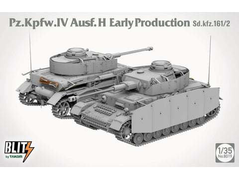 Surenkamas tanko modelis Pz.Kpfw. IV Ausf. H, ankstyvoji versija Takom 8019