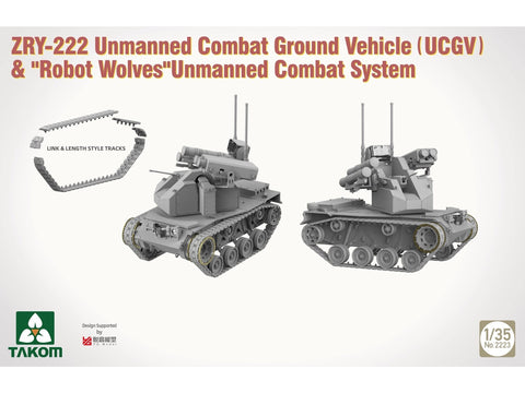 Takom ZRY-222 bepilotė kovos sausumos mašina su robotais vilkais 1/35