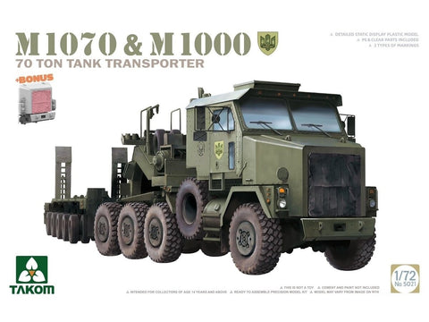 Takom M1070/M1000 70 t tankų transporteris 1/72 modelis (5021)