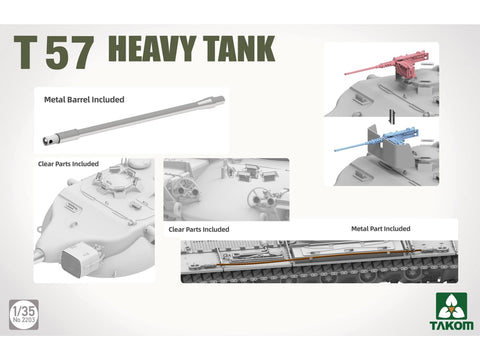 Takom T57 sunkusis tankas 1/35 surenkamas plastikinis modelis (2203)