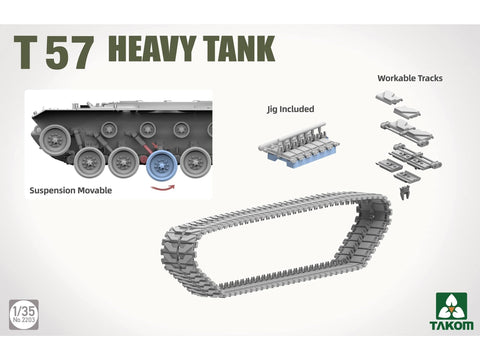Takom T57 sunkusis tankas 1/35 surenkamas plastikinis modelis (2203)