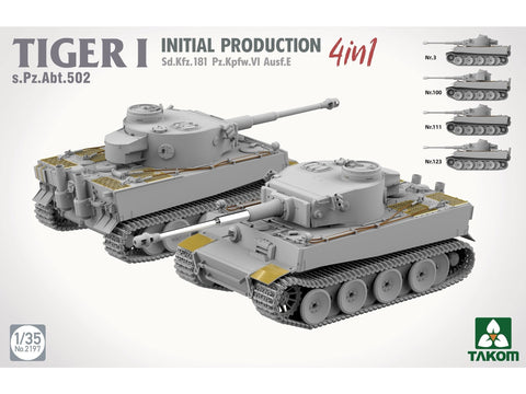 Takom Tiger I ankstyvasis 4in1 tanko modelis 1/35 s.Pz.Abt.502