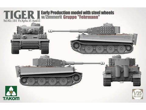 Takom Tiger I ankstyvos gamybos plastikinis modelis su zimmeritu