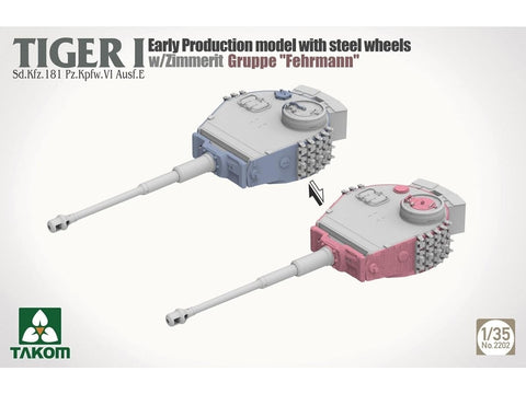 Takom Tiger I ankstyvos gamybos plastikinis modelis su zimmeritu