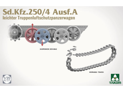 Takom Sd.Kfz.250/4 Ausf.A vokiečių šarvuočio plastikinis modelis