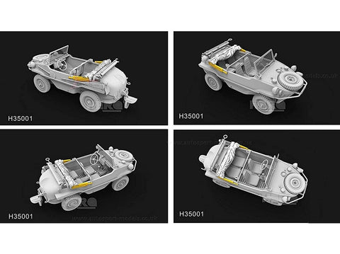 Vokiečių amfibija Schwimmwagen Type 166, 1/35 plastikinis rinkinys