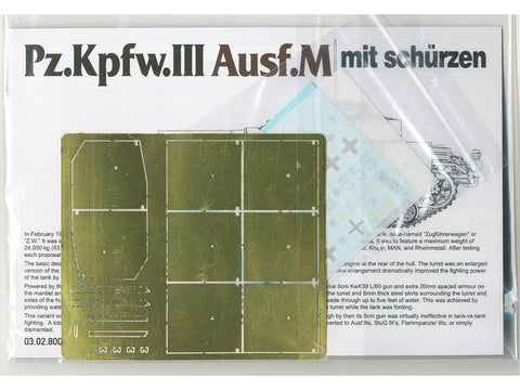 Takom Pz.Kpfw. III Ausf. M su Schürzen, 1/35 plastikinis rinkinys