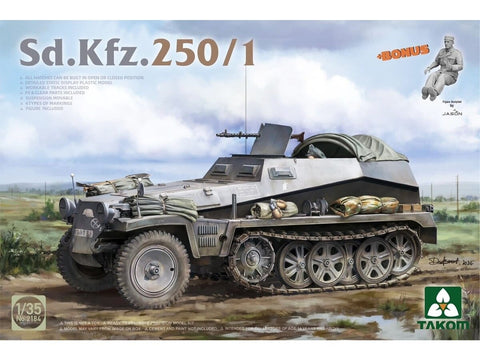 Takom Sd.Kfz.250/1 1/35 vokiečių pusvikšris – plastikinis modelis (2184)