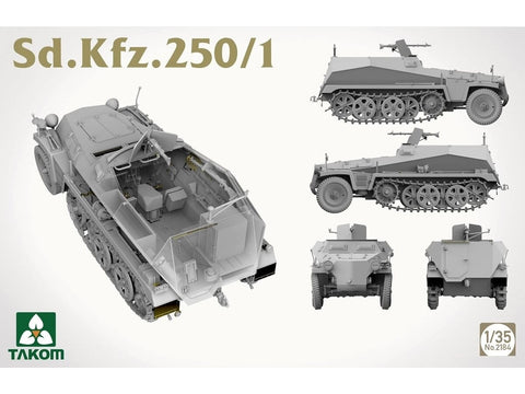 Takom Sd.Kfz.250/1 1/35 vokiečių pusvikšris – plastikinis modelis (2184)