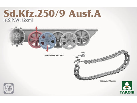 Takom lengvasis šarvuotis Sd.Kfz. 250/9 Ausf. A su 2 cm pabūklu 1/35 2213