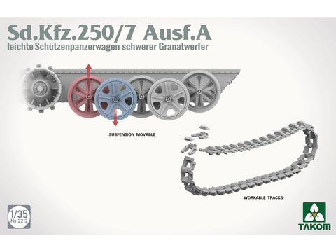 Takom Sd.Kfz. 250/7 Ausf. A plastikinis šarvuočio modelis