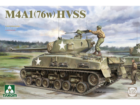Takom Sherman M4A1 76W HVSS tanko plastikinis surinkimo rinkinys (2205)