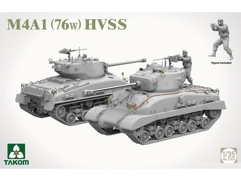 Takom Sherman M4A1 76W HVSS tanko plastikinis surinkimo rinkinys (2205)