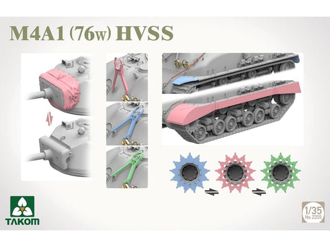 Takom Sherman M4A1 76W HVSS tanko plastikinis surinkimo rinkinys (2205)