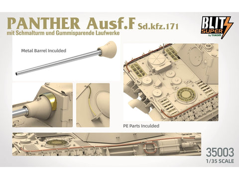Surenkamas tanko modelis Panther Ausf. F Schmalturm Sd.Kfz. 171 Takom 35003