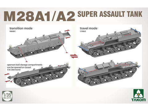 Takom M28A1/A2 Super Assault Tank 1/35 surenkamas modelis 14+