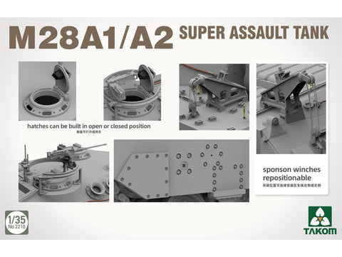 Takom M28A1/A2 Super Assault Tank 1/35 surenkamas modelis 14+