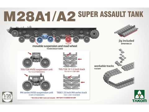 Takom M28A1/A2 Super Assault Tank 1/35 surenkamas modelis 14+