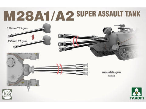 Takom M28A1/A2 Super Assault Tank 1/35 surenkamas modelis 14+